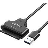 USB 3.0 SATA III Hard Drive Adapter Cable, SATA to USB Adapter Cable for 2.5 inch SSD & HDD, Support UASP, 9 inch, Black…