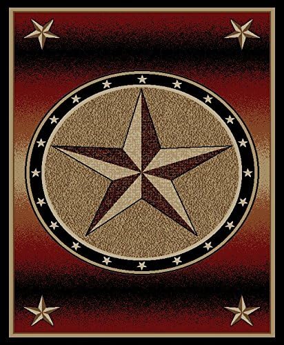 Dean Amarillo Rust Lodge Cabin Ranch Western Star Area Rug 5'3" x 7'3"