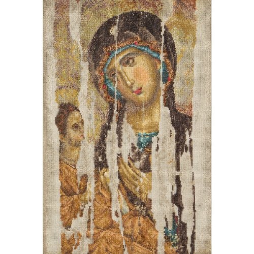 Thea Gouverneur 18 Count Counted Cross Stitch Kit, 8-3/4 by 13-1/4-Inch, Icon Mother of God on Aida