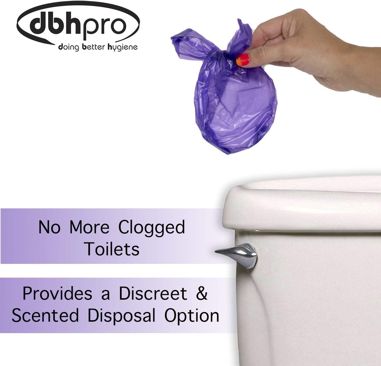 Sanitary Napkin Disposal Bags - Feminine Hygiene Sanitary Bags, 50 Scented Plastic Degradable Disposal Bags for Maxi Pads Tampons Feminine Products: Health & Personal Care