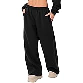 LOMON Wide Leg Sweatpants Women Fleece Sweat Pants Fall Spring Clothes 2026 Teen Girl Baggy Jogger Sweatpant with Pockets