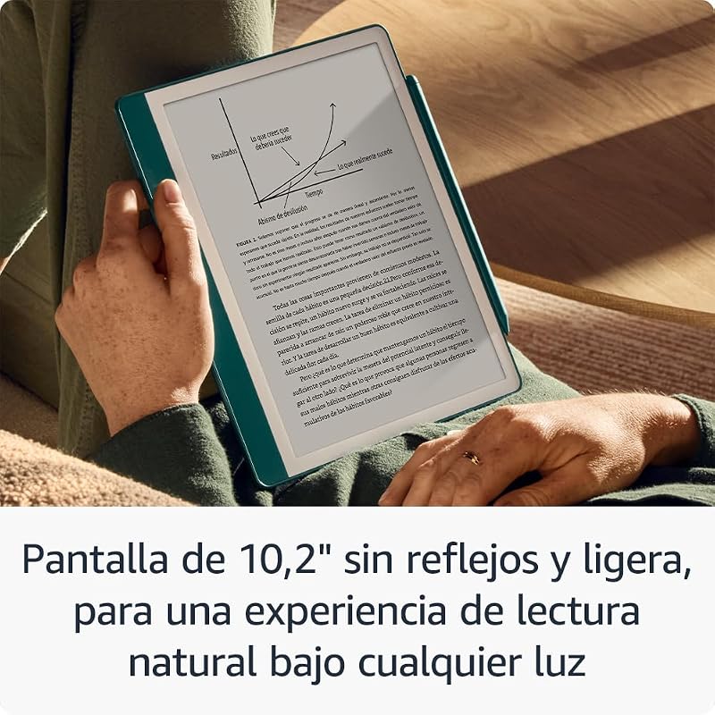 Kindle Scribe (64 GB) | Pantalla rediseñada con bordes uniformes. Escribe a mano sobre tus libros y documentos | Lápiz prémium | Verde jade metalizado