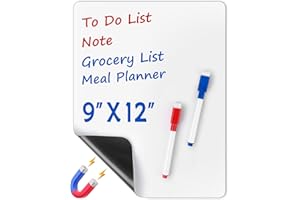 SEROPY Magnetic Whiteboard for Fridge 9x12, Small White Board Dry Erase Board with 2 Markers, Portable Fridge Whiteboard for Refrigerator Locker, to Do List Shopping Grocery List Magnet Pad Family Planner