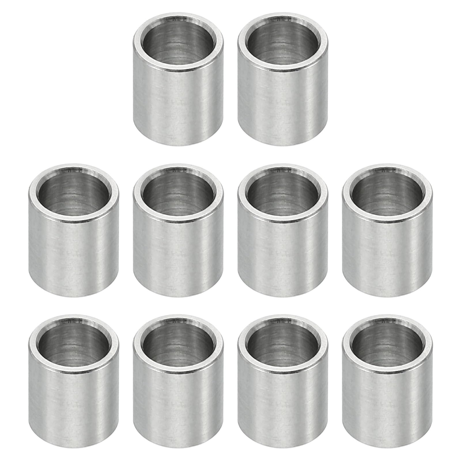 PATIKIL M6 Stainless Steel Spacers, 10 Pcs Metal Spacer Stainless Steel 6.1mm ID x 8mm OD x 8mm L Stainless Steel Spacer Screw Standoff Round for 1/4" or M6 Screw Bolts