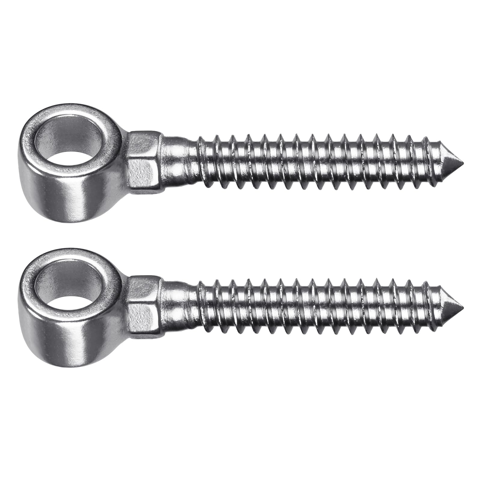 Insaga Gate Hinge M16, 2 Pack Heavy Duty Farm Gate Screw Eye Hinge Eye Bolt Stainless Steel Metal Gate Hardware with 16mm Hole for Wooden Fence/Garden Gate/Field Gate/Driveway, 110mm