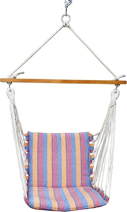 Oak N Oak Comfortable & Relaxing Indoor & Outdoor Hanging Chair Furniture/Hanging Hammock Chair Swing/Hanging Rope Swing Chair/Garden Hanging Chairs/Patio Swing Seat for Backyard, Bed Room, Porch, Beach - Magnolia Casual Maine