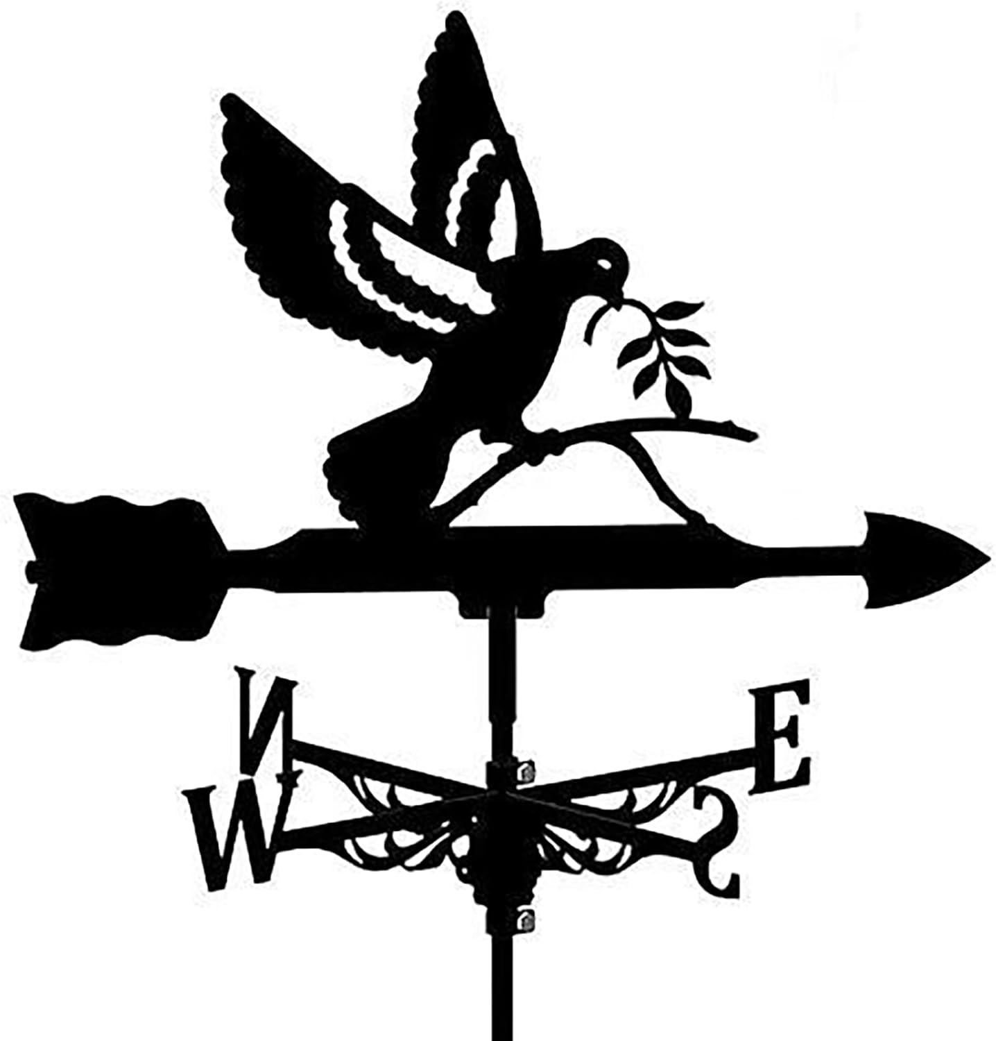 Weathervanes - Animal Weather Vane Dove Metal Weathervane, Roof Weather Vane Measurement Wind Speed Direction Roof Decoration Accessories for Garden Farm Patio Decoration,Peace Dove