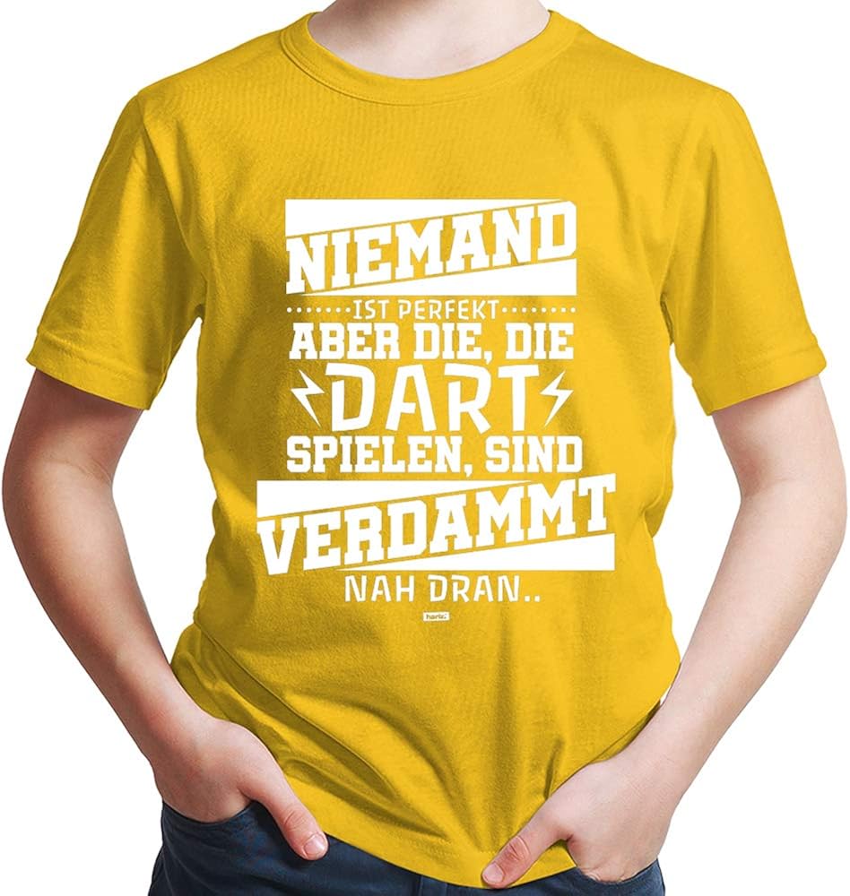 HARIZ Jungen TShirt Niemand Ist Perfekt Dartspieler 2 Dart Sprüche
