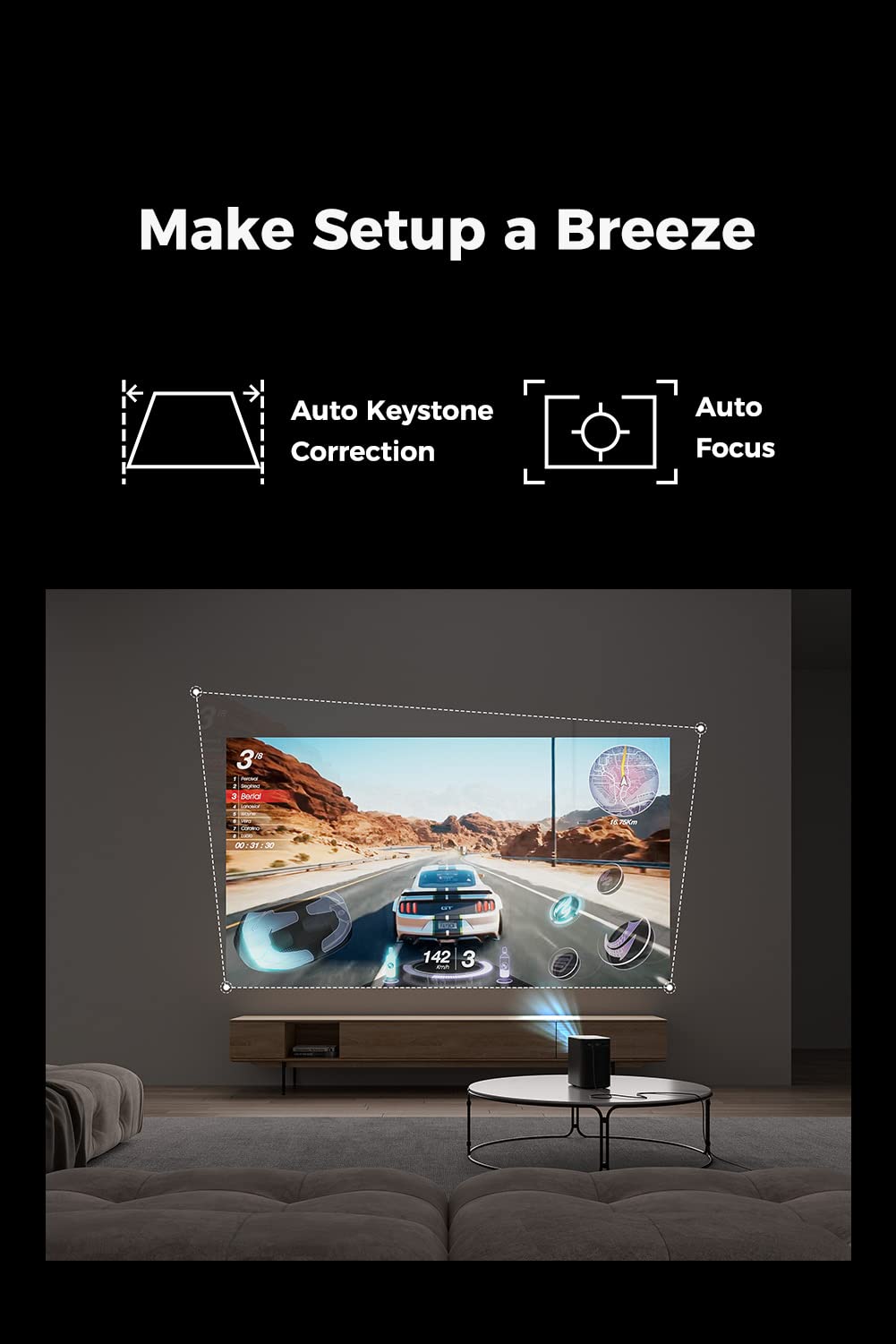 Bluetooth Projector, Emotn N1 Netflix Officially-Licensed Smart Projector, Native 1080P Movie Projector with 5G Wi-Fi and Bluetooth 5.0, Autofocus Auto Keystone, 120