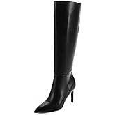 Easyfox Knee High Boots Women Pointed Toe Tall Boots 3 In Stiletto High Heel Long Boots Side Zipper Dress Knee High Boots