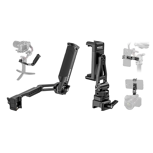 NEEWER Adjustable Sling Handle Grip with Metal Phone Tripod Mount  Compatible with DJI Ronin RS3 Mini RS Pro RS RSC Gimbal Stabilizer  for Low