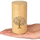 Small Urns for Human Ashes Keepsake with Tree of Life Pattern,Small Cremation Urns for Human Ashes Adult Male Female,Bamboo Scattering Tubes for Human or Pet Ashes,Hold Up to 7.5 Cubic Inches