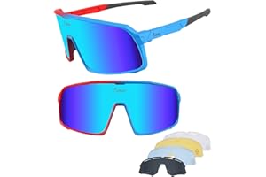 TOUTSEUL Polarized Cycling Glasses for Men Women Mountain Bike Sunglasses Bike Goggles with 5 Lentes Glass
