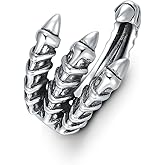 Swordgod Dragon Open Ring for Men Women 925 Sterling Silver Adjustable Dragon Claw Ring Vintage Punk Gothic Cool Ring Gift for Him Her