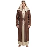 Mens Saint Joseph Costumes Jesus Biblical Religious Robe Shepherd Outfits Bible Halloween Costume Set
