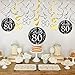 80th Birthday Party Decorations, Konsait 80th Birthday Party Hanging Swirl Decorations Black and Gold (15 Counts), Happy Birthday & 80 Table Confetti (1.05oz), Age 80 Party Supplies