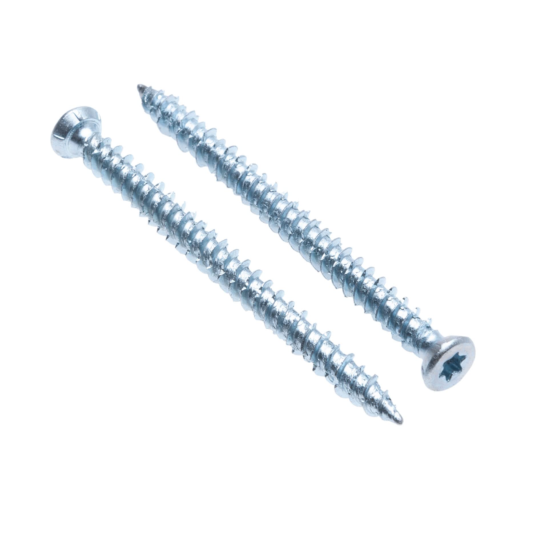 Concrete Frame Screws with Torx-drive Tx30 Head and Self Tapping Thread of Hardened Steel Zinc Plated (Pack of 100) Size 7.5mm x 72 mm