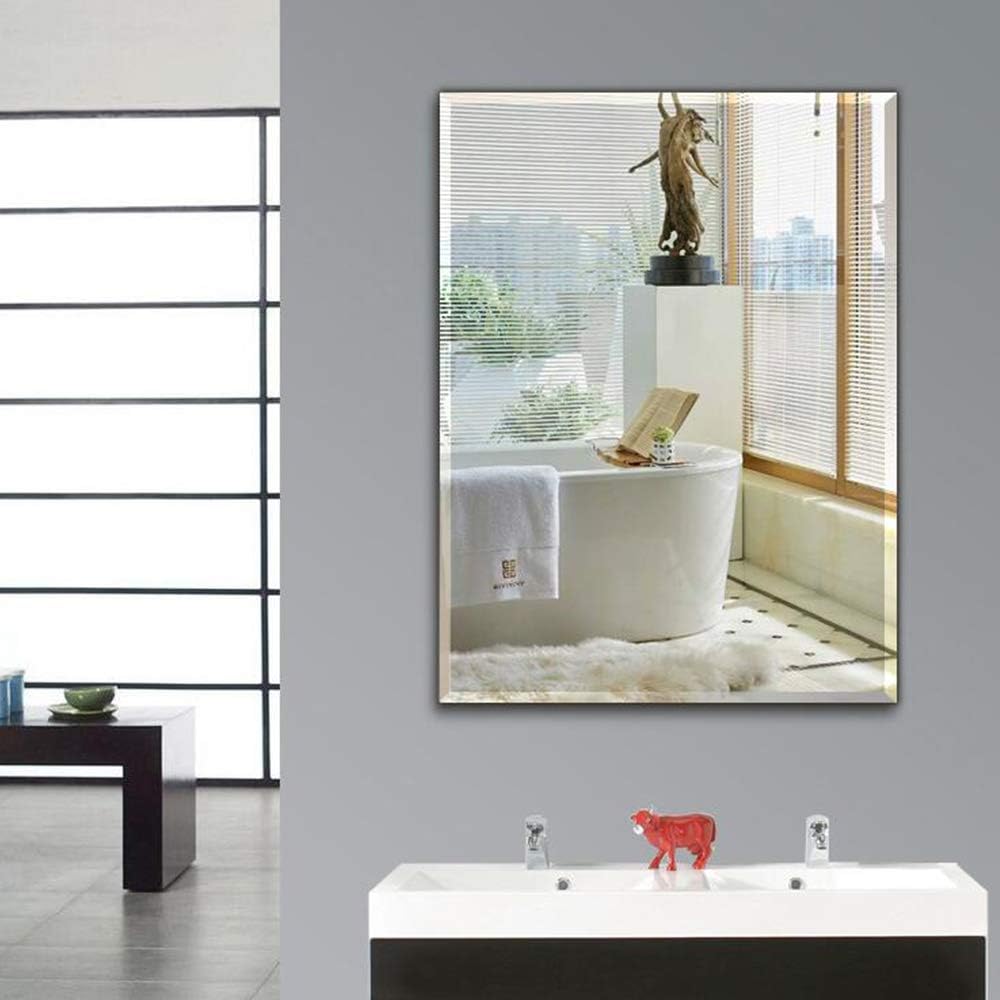 MEMOLIN Frameless Wall-Mounted Mirror Large Simple Rectangular Streamlined with 1 Inch Beveled Polished Edge Vanity Glass Panel Vanity, Bedroom, or Bathroom, 16"x24": Home & Kitchen