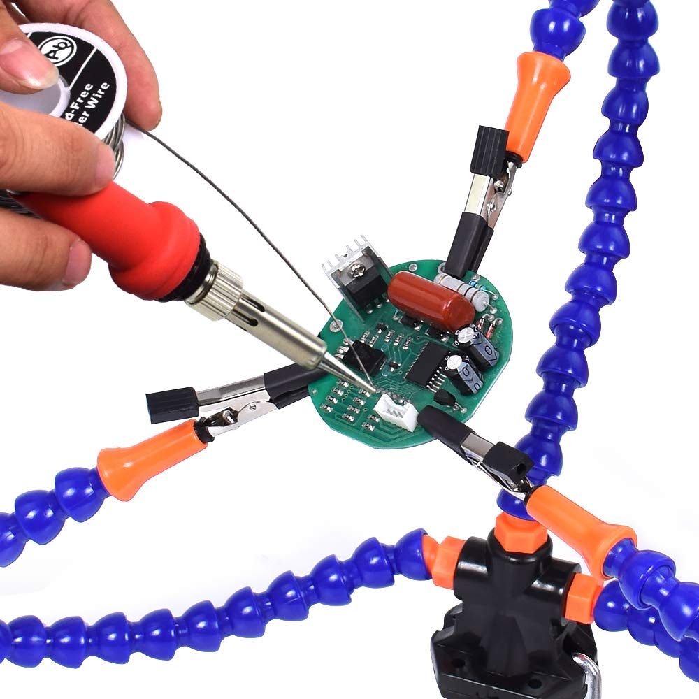Table Clamp Soldering Helping Hands with 3 Flexible Arms