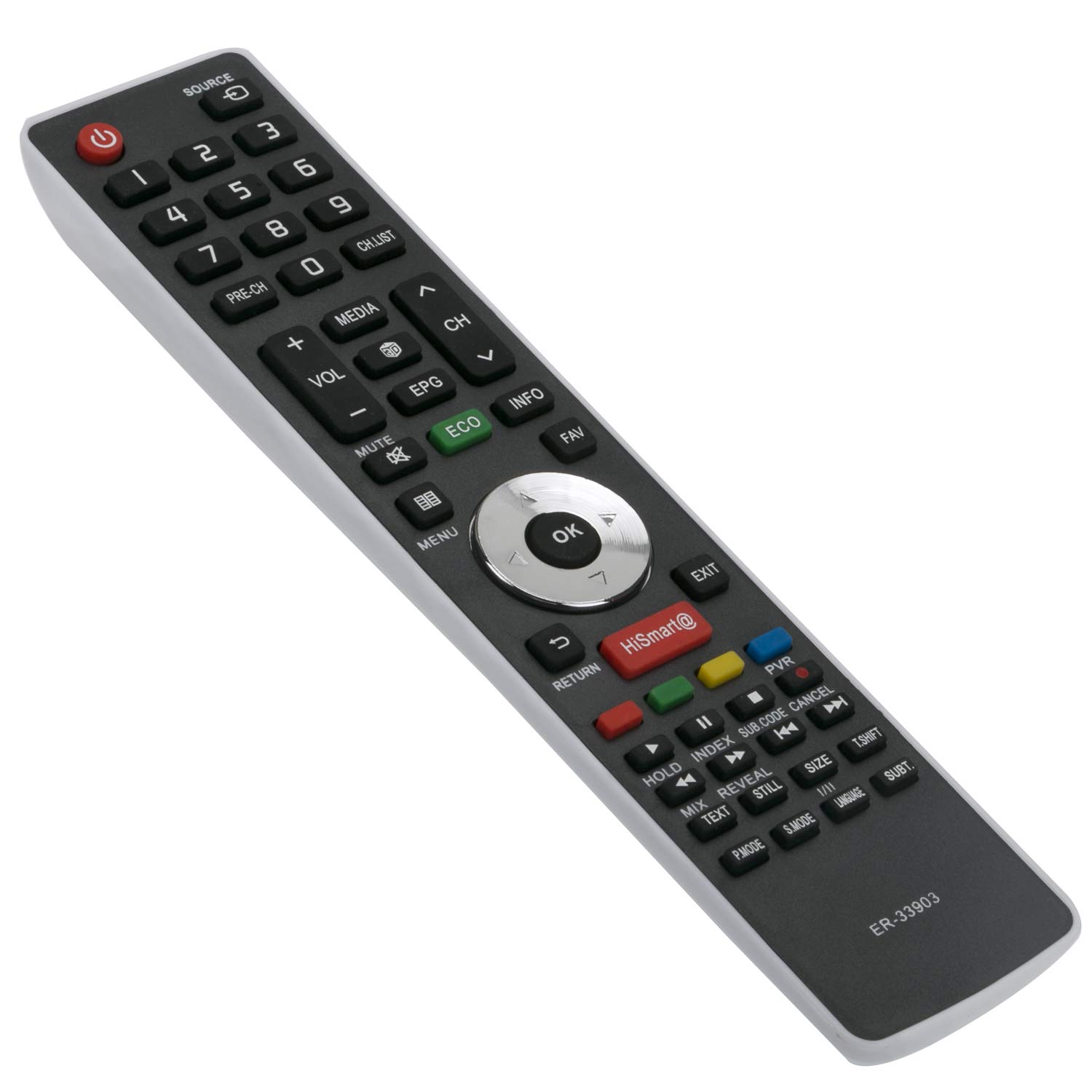 VINABTY ER-33903 ER-33903HS Replacement Remote Control for Hisense TV LHD32K160 LTDN50K366 LHD32K20DW LHD32K360WSEU 40K366WCEU 55K600XWSEU3D 29K300WSEU 32K166WSEU LTDN39K360SG 40K366WSEU LHD24K300WSEU