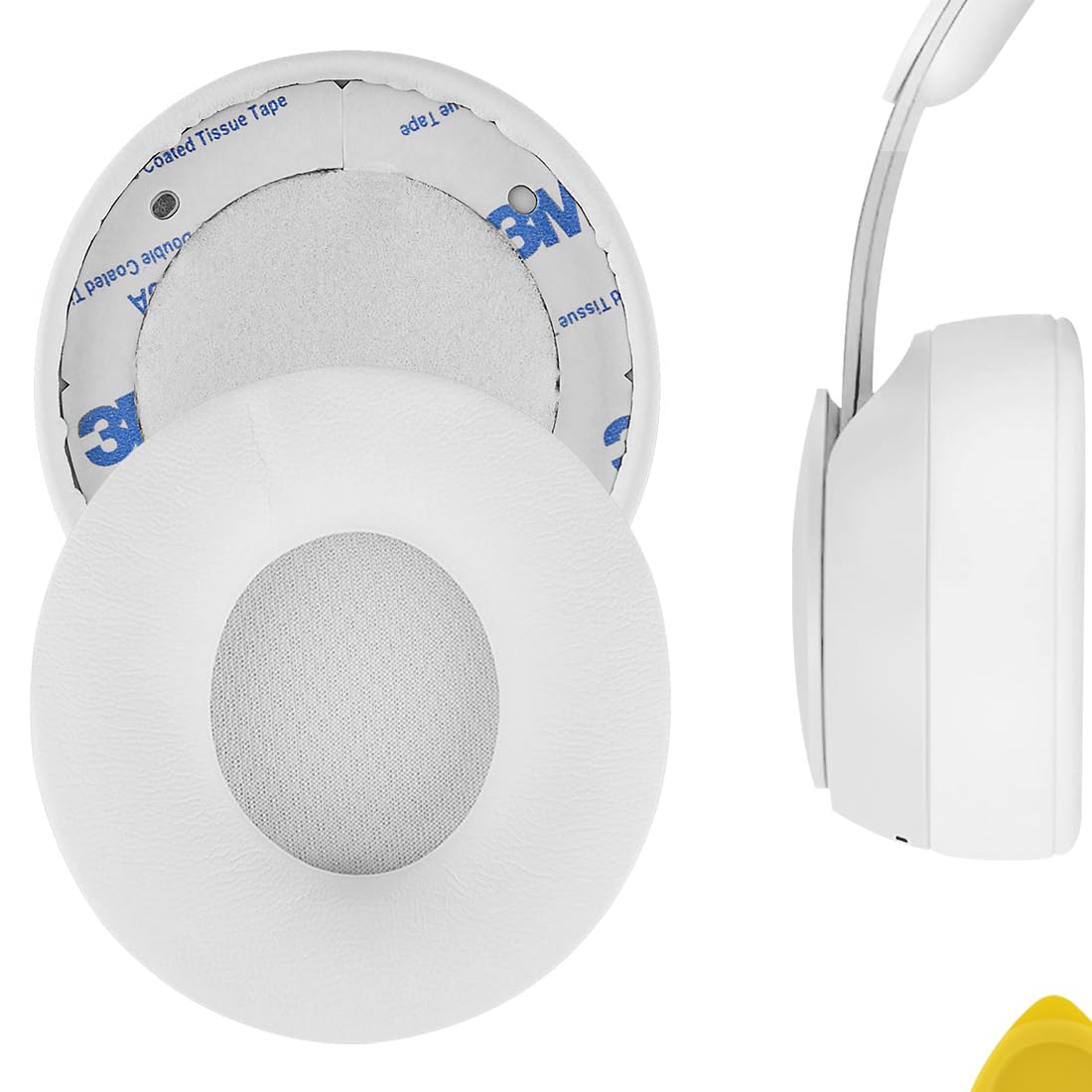Geekria Replacement Ear Pads Compatible with Beats Solo Pro (A1881) Headphones, Ear Cushions (Ivory)