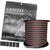 CARLITS 100ft 22 AWG 4 Colors RGB Extension Cable Wire Cord Line, 12/24V DC 30M Led Lights 4pin Wires Strip Extend Wire Spool for 5050 3528 RGB LED Strip and Bulb Lamp
