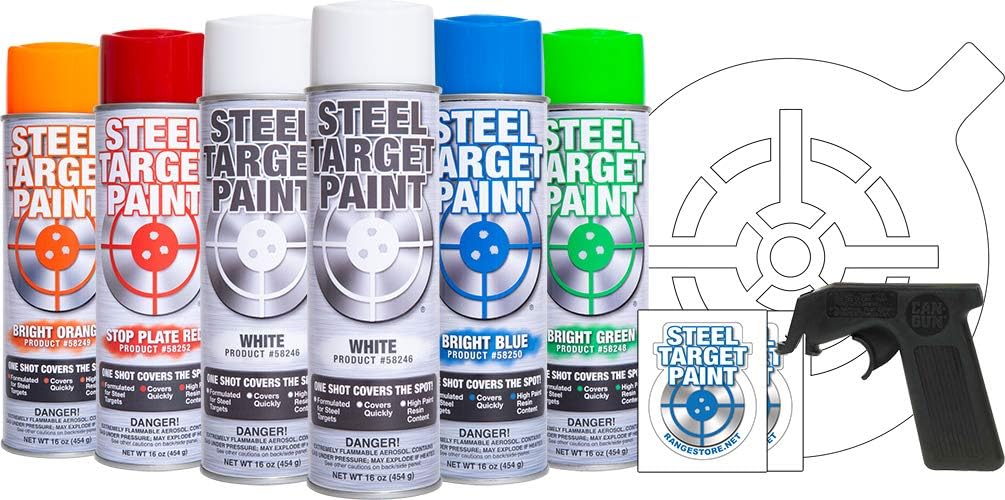 Steel Target Paint Sampler Includes 6 Multicolored Aerosol Cans, Can