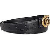 Aurolran Women's Leather Belt with Buckle - Ideal for Dresses, Jeans, and Coats