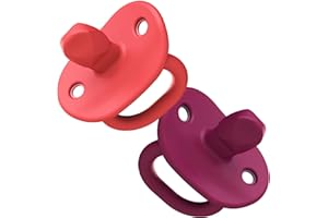TOMY Boon Jewl Silicone Orthodontic Pacifier - Baby Pacifier with Soothing Gem Shaped Nipple - Comfortable Newborn Pacifiers Support Natural Oral Muscular Development - Pink - 2 Count - 0+ Months