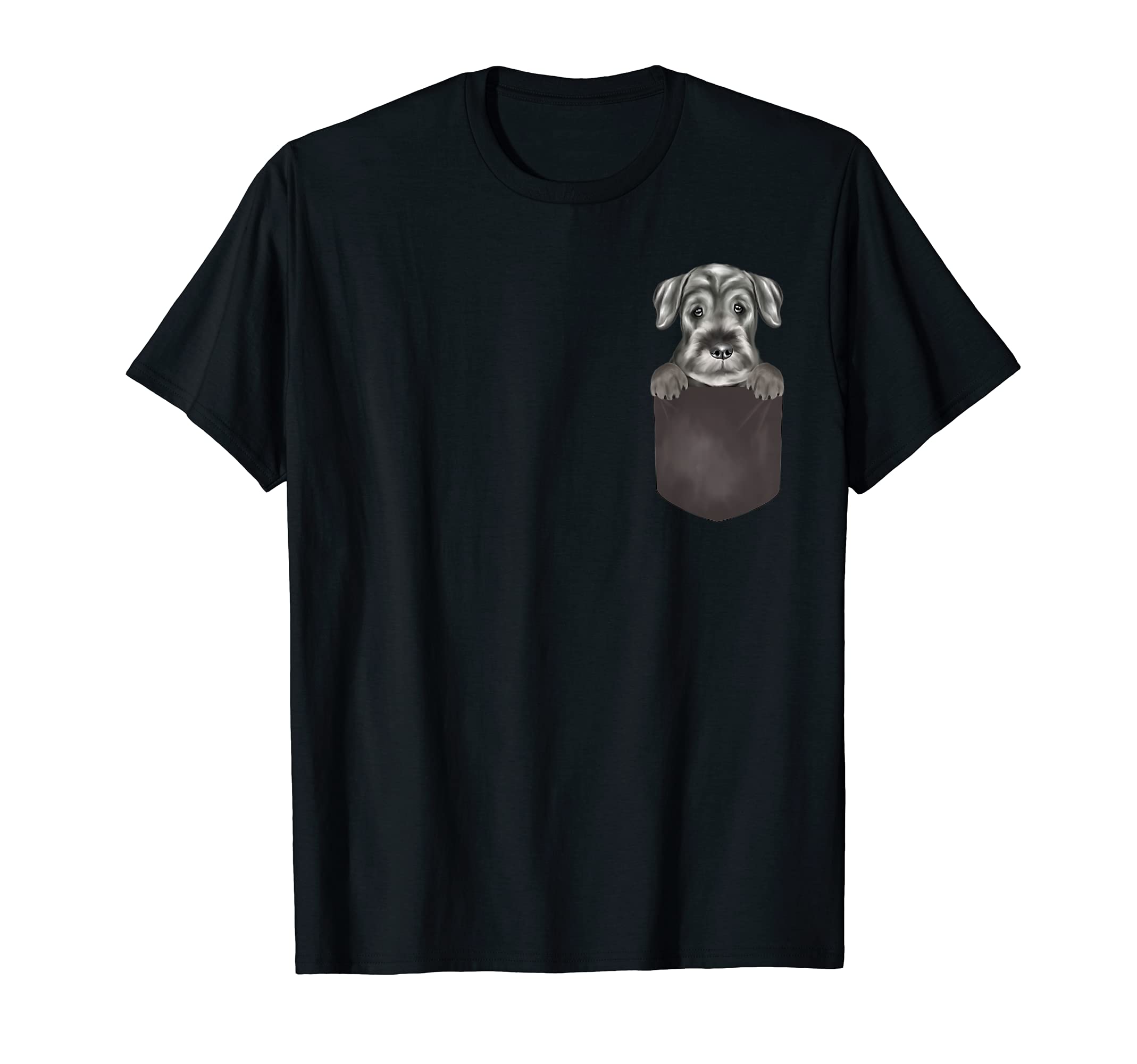 Dog In Pocket Funny Dog Lover Standard Schnauzer T-Shirt