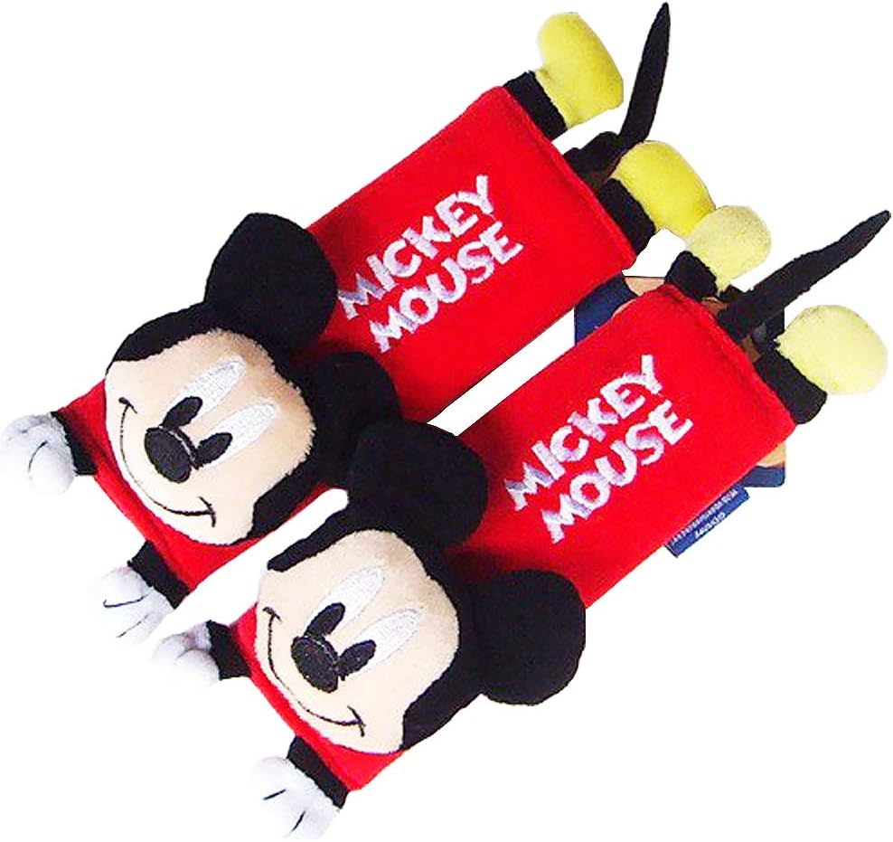 Disney Mickey Mouse Design Multi Use Auto Car seat belt cover Plush Seat Shoulder Pad Cushion 2 pcs One Pair