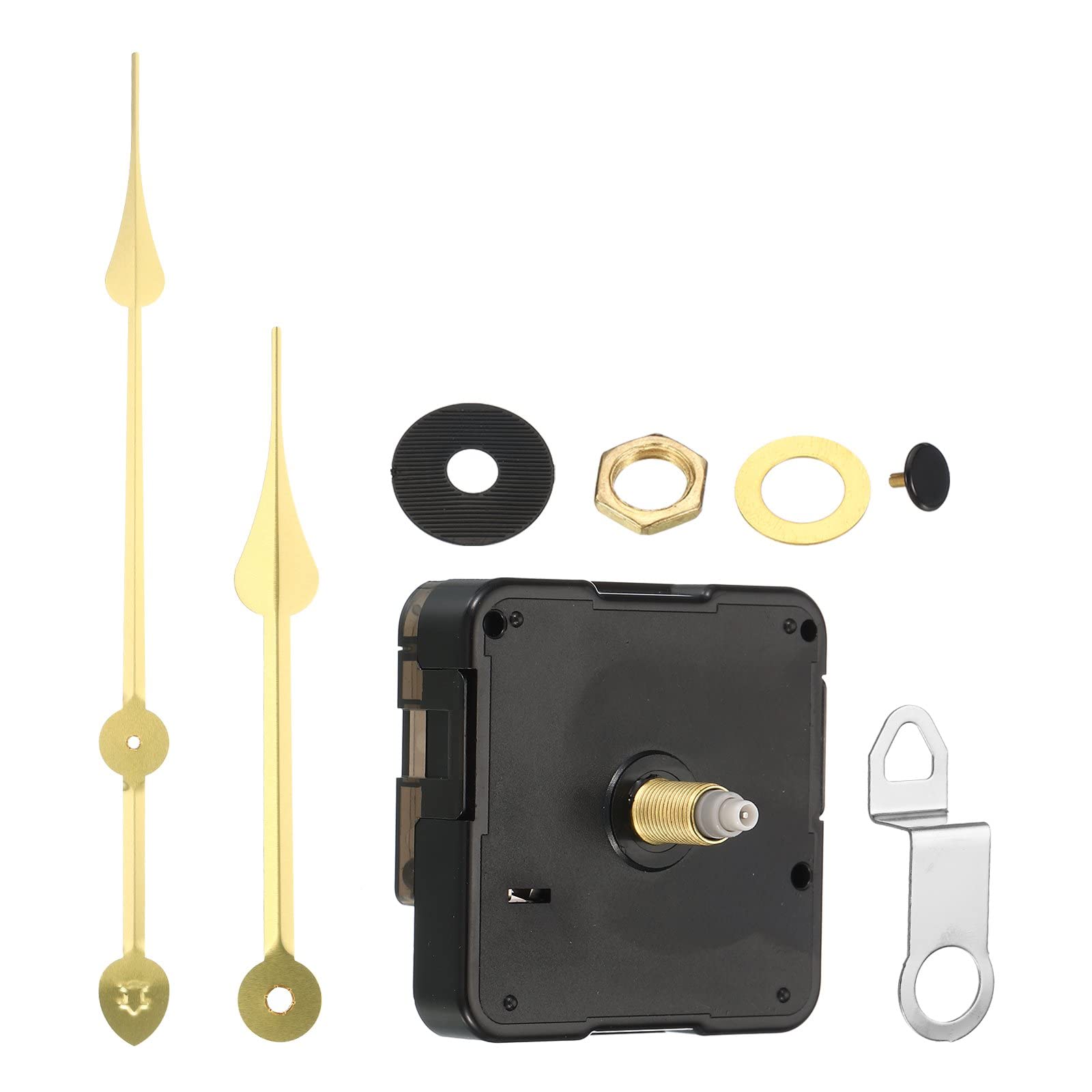 PATIKIL Clock Mechanism Replacement Kits, 1 Set DIY Aluminum Clock Replacement Mechanism 18mm/0.7" Shaft Length with 6" Long Spade Hand for Wall Clock Golden