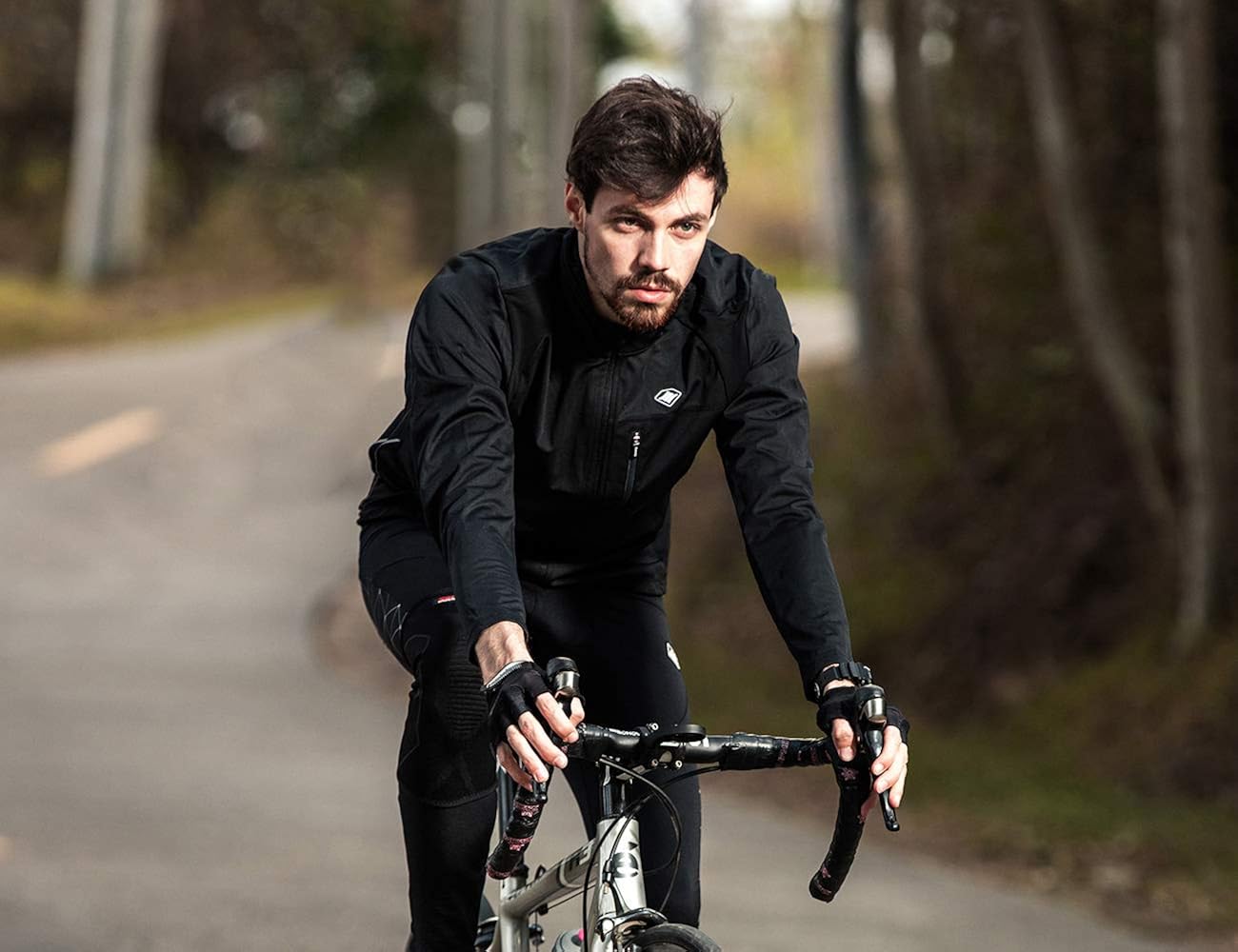 Santic Bike Winter Jacket Windproof Fleece Thermal Warm UP Cycling Bicycle Jerseys Long Sleeves : Clothing