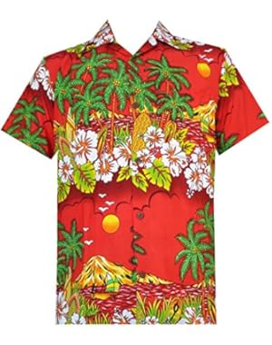 Hawaiian Shirts Mens Floral Scenic Beach Aloha Party Camp Short Sleeve Holiday