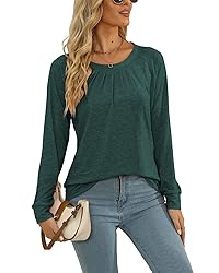 Trendy Tops for Women Long Sleeve Shirts Crew Neck