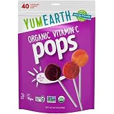 YumEarth Organic Vitamin C Pops Variety Pack, 40 Fruit Flavored Favorites Lollipops, Allergy Friendly, Gluten Free, Non-GMO, Vegan, No Artificial Dyes