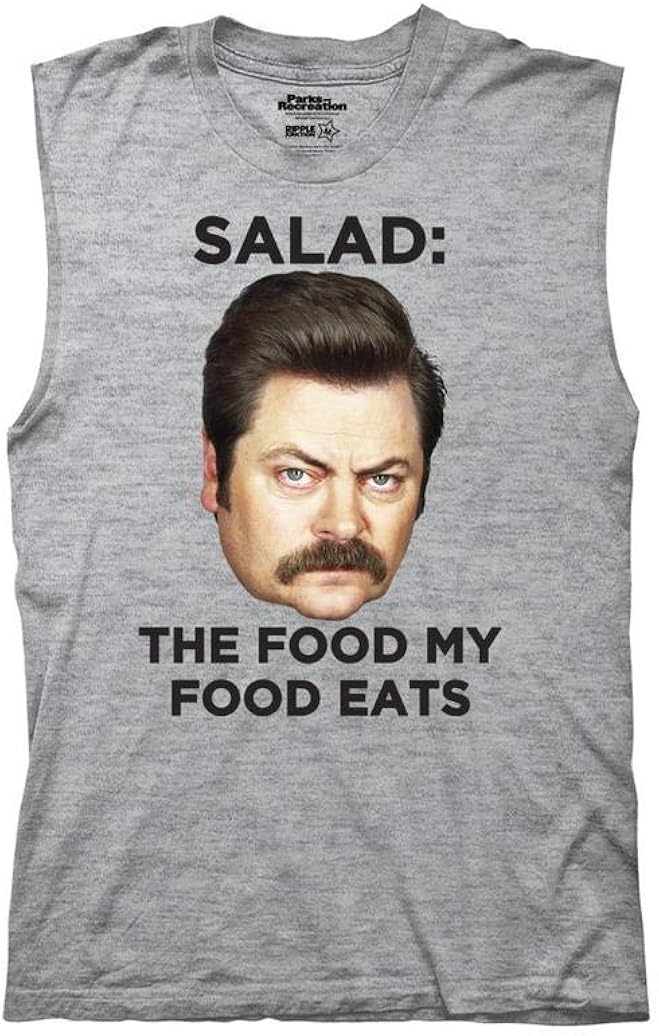 Ripple Junction Parks & Recreation Adult Unisex Salad: Food My Food Eats Light Weight Crew Muscle Tank Top