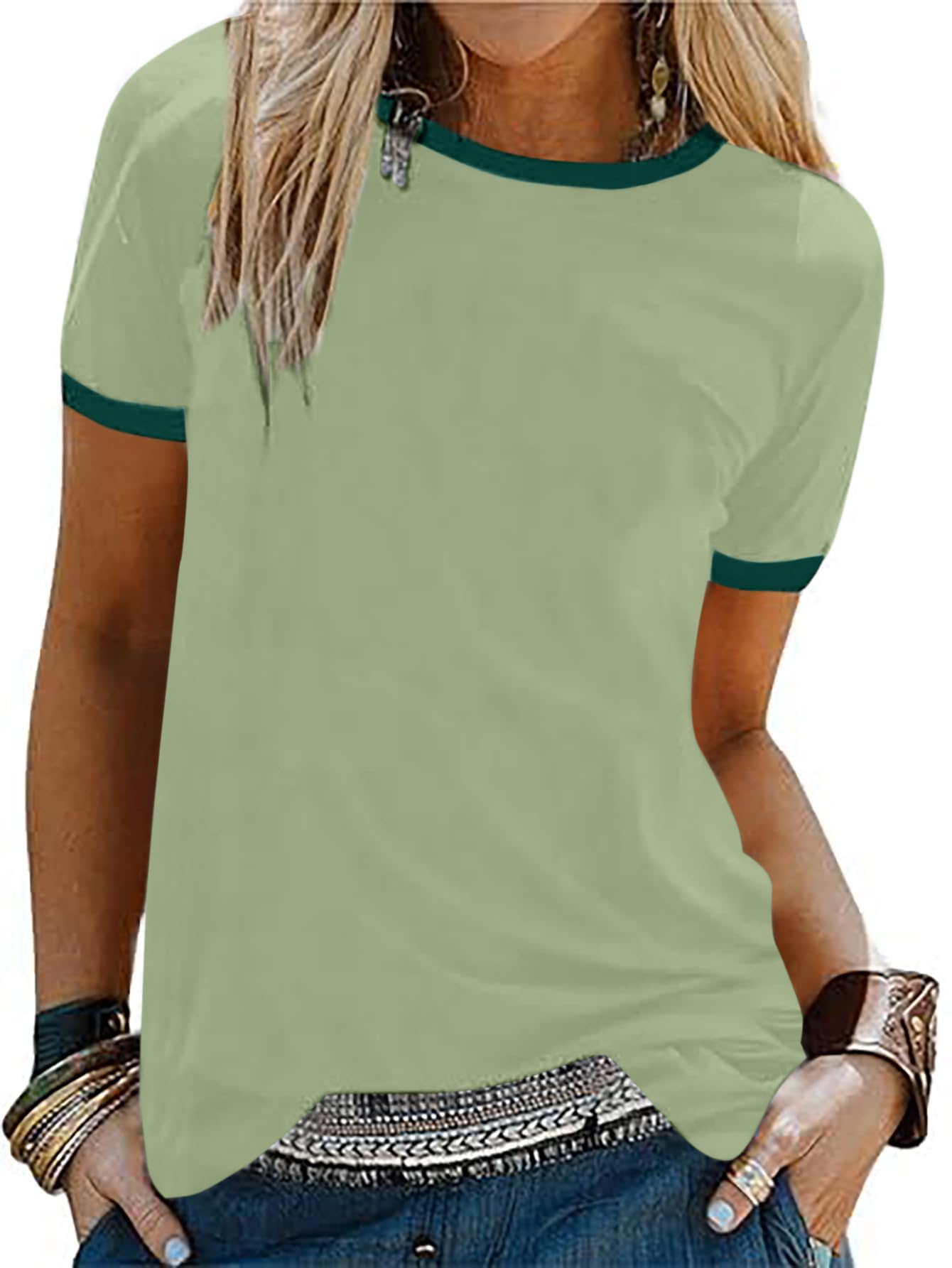 Remidoo Womens Crew Neck Short Sleeve T Shirt