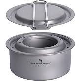 iBasingo Mini Titanium Spirit Stove with Foldable Handle Snuff Cap Ti2011C | Alcohol Wood Burner Outdoor Camping Hiking Backpacking Survival Cooker