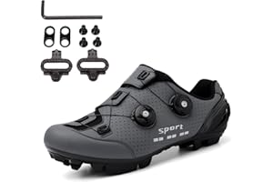 SDEQA Cycling Shoes for Mens Womens Mountain Road Bikes Shoes Compatible with Peloton Shimano SPD 2 Bolts Pedals Outdoor Bike