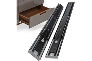 homdiy 10 Pair Soft Close Drawer Slides 20 Inch 3-Section Full Extension Replacement Parts?Black Heavy Duty Ball Bearing Drawer Track 100LB Capacity