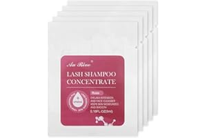 AuReve Lash Shampoo Concentrate 5ml*5 Lash Cleanser for Extensions Update Prolong Lash Concentrate Non-irritation Eyelash Shampoo for Salon-Better Eyelash Cleaning Care Experience, Rose