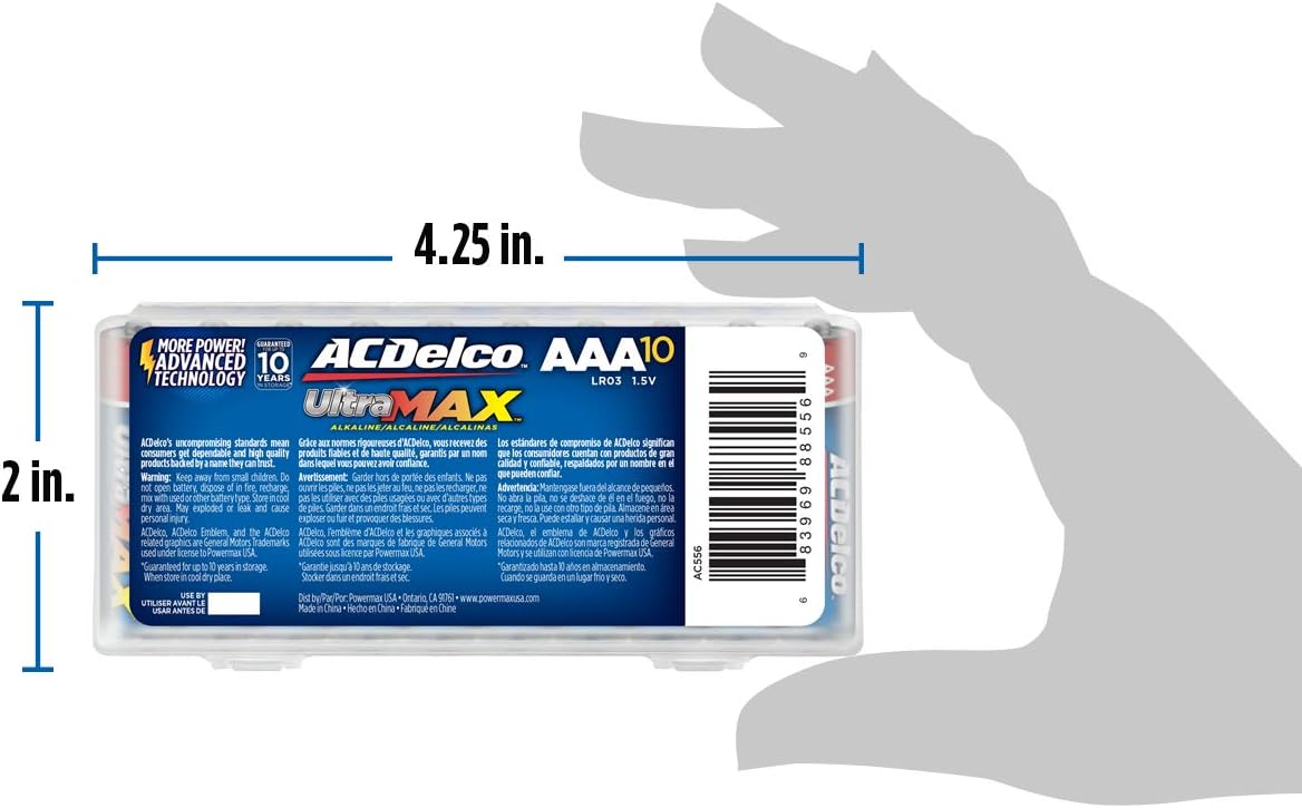 ACDelco 10-Count AAA Batteries, UltraMAX Super Alkaline Battery: Health & Personal Care