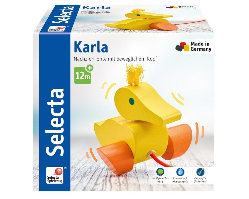 Selecta 62001 Karla Pull On Duck Toy Wooden 10 cm