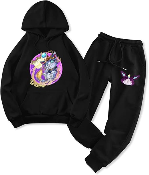 Top Game Character Hoodie and Sweatpants Suit for Men's