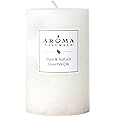 Aroma Naturals Holiday Essential Oil Vanilla & Peppermint Scented Pillar Candle, Cool Wish, 2.5 inch x 4 inch