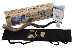 Shofar from Israel Set Full Polished Kudu Horn Yemenite + Bag + Spray + Guide + Carrying Box Case (30"-32")