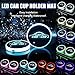 Carmoni Led Car Cup Holder Mat Pad Waterproof Bottle Drinks Coaster Built-in Vibration Automatically Turn On at Dark Universal 8-Color Light 2-Packs
