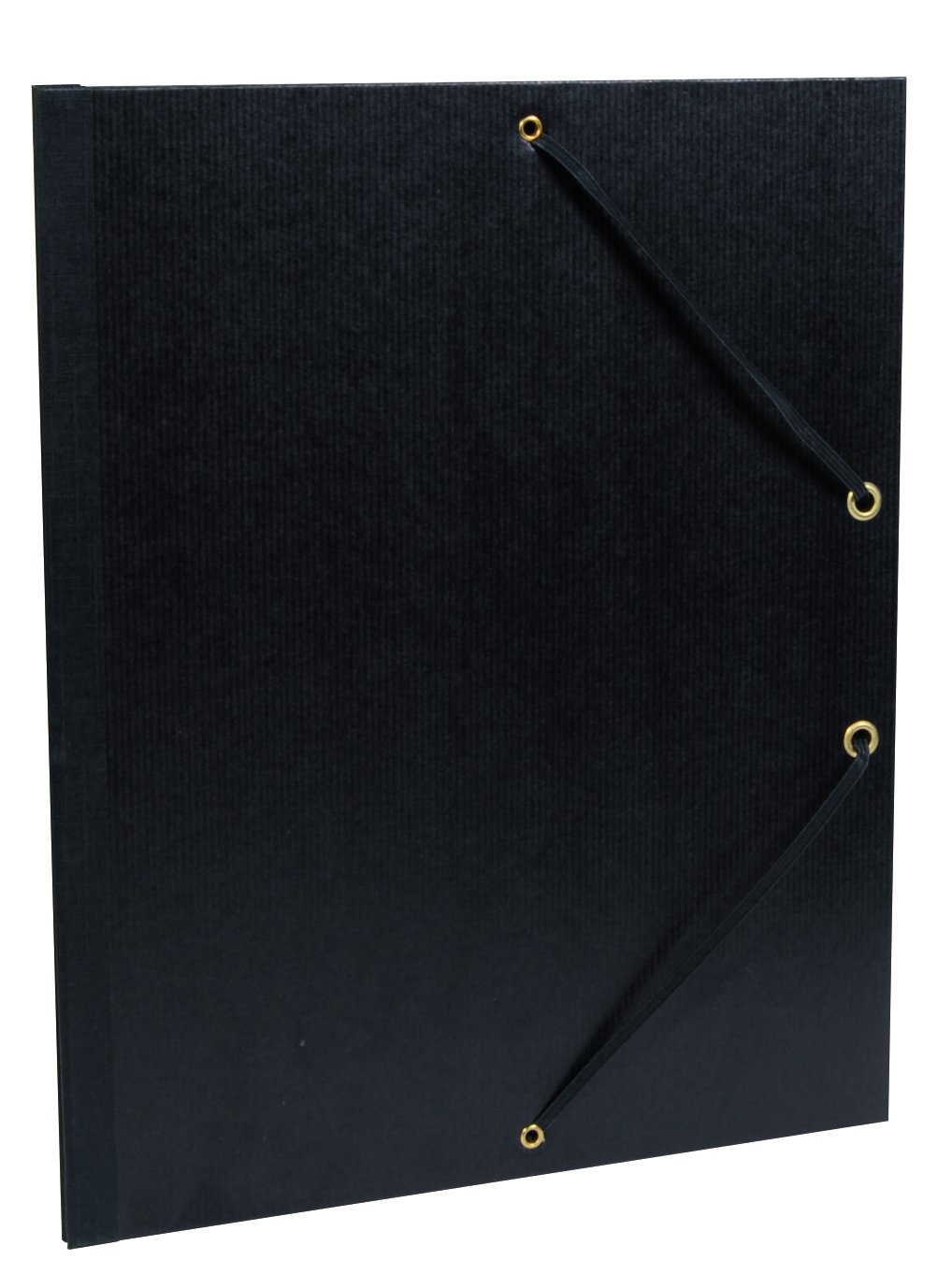 Clairefontaine - Ref 47115C - Kraft Art Folder - A4 Size, Elastic Straps with 3 Flaps Closure, White Paper Lining, Acid Free - Suitable for Transporting Artwork - Black โ image 1