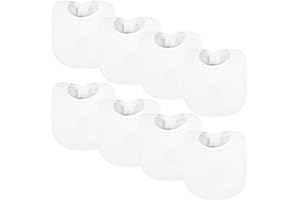 Tiny Twinkle 8 Pack Baby Bibs for Drooling and Teething – Waterproof & Absorbent Bibs for Baby Girl & Boy, Machine Washable Infant Bib Set for Newborns and Toddlers (White 8-Pack)